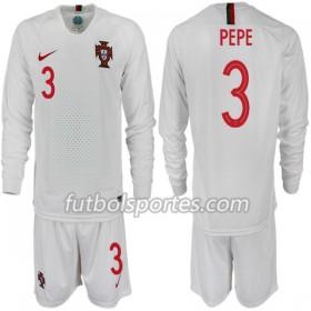 Camisetas Portugal PEPE 3 Niño Segunda Equipacion Mundial 2018 Manga Larga